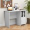 White Computer Desk with Cabinet and Open Shelf Cable Management Workstation